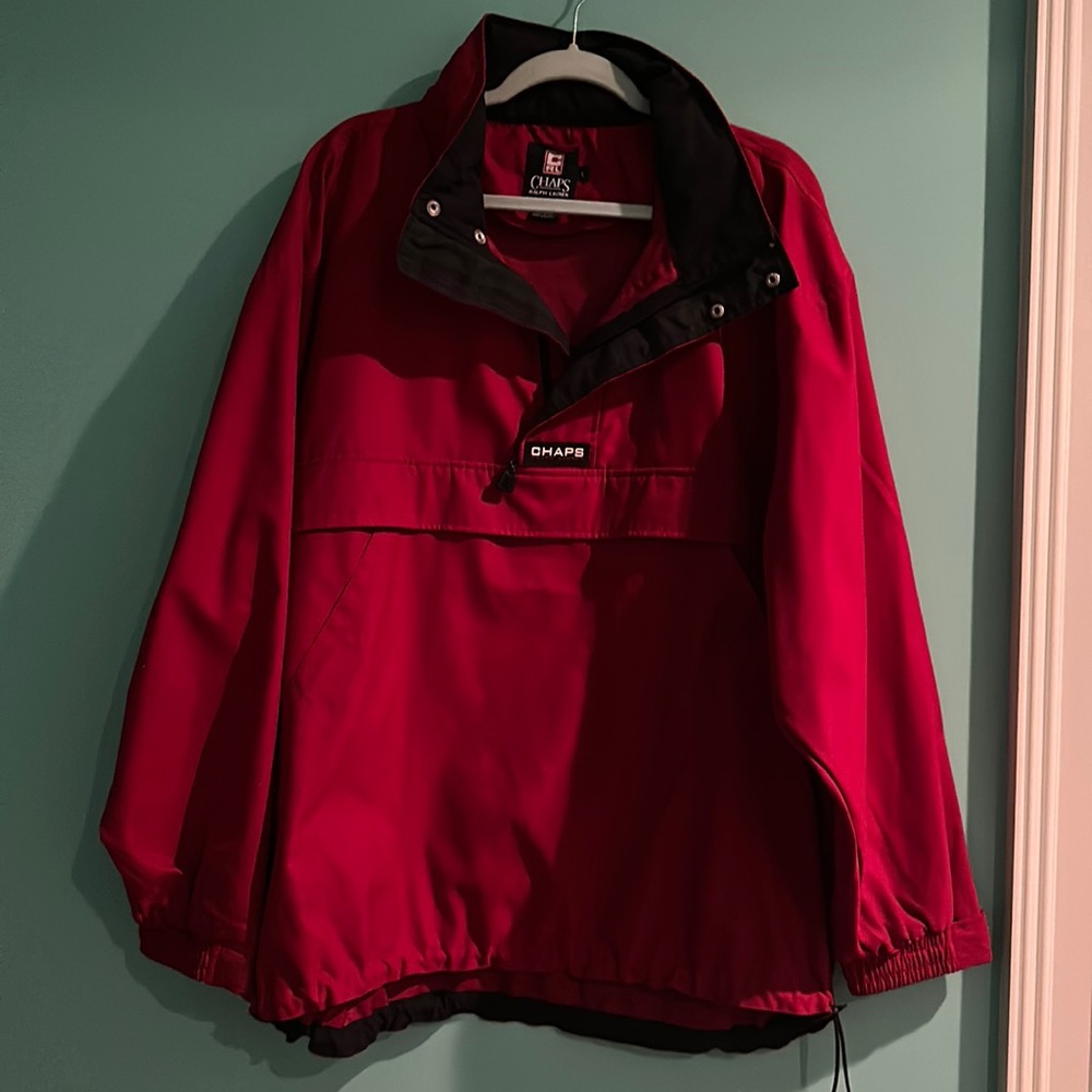 Ralph Lauren Men’s pullover jacket. Size large. Color red.
